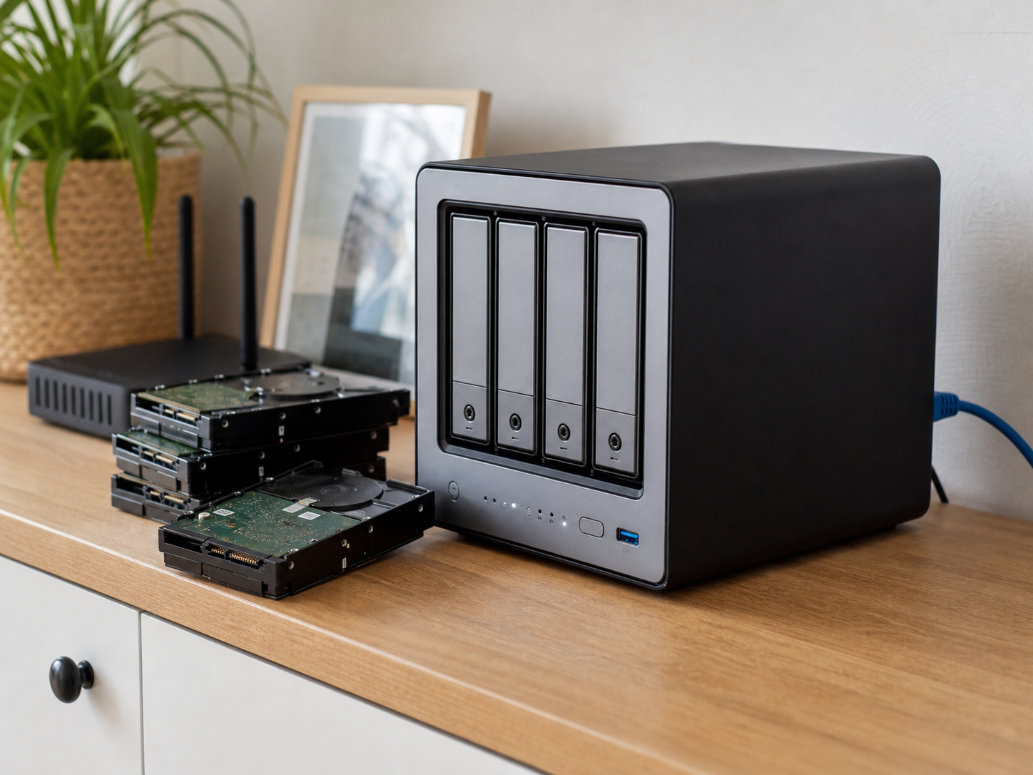 NAS quatre baies pour une installation familiale